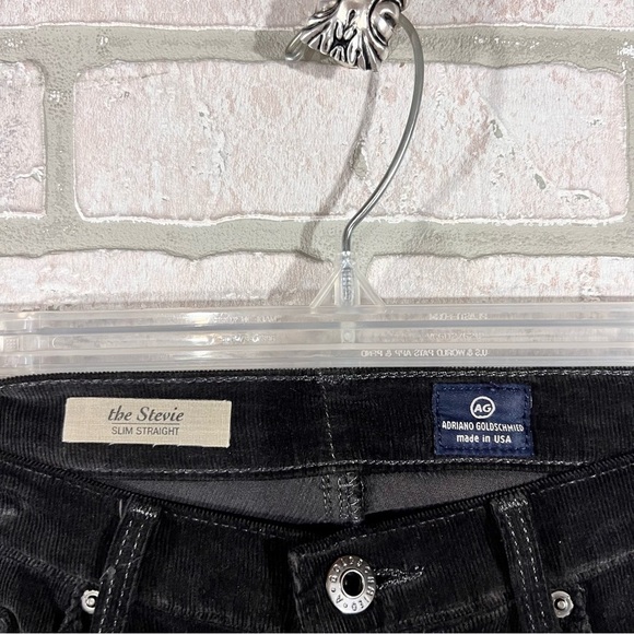 Ag NWT The Stevie Slim Straight Corduroy Jeans in Dark Charcoal Size 27 - Picture 4 of 8